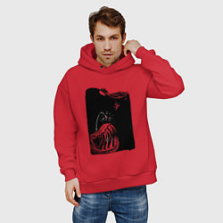 Толстовка оверсайз мужская Под водой, цвет: красный — фото 2