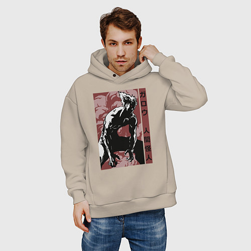 Мужское худи оверсайз Garou / Миндальный – фото 3