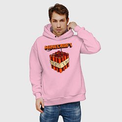 Толстовка оверсайз мужская Minecraft, цвет: светло-розовый — фото 2