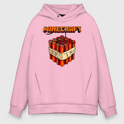 Толстовка оверсайз мужская Minecraft, цвет: светло-розовый