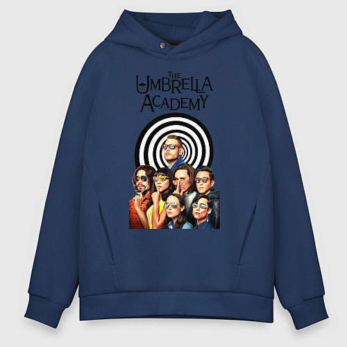 Мужское худи оверсайз Академия Амбрелла / Тёмно-синий – фото 1
