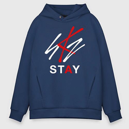 Мужское худи оверсайз STRAY KIDS / Тёмно-синий – фото 1