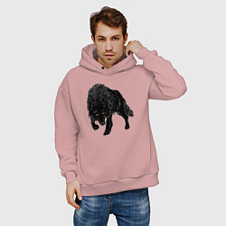 Толстовка оверсайз мужская Черный Волк, цвет: пыльно-розовый — фото 2