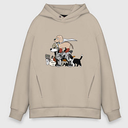 Толстовка оверсайз мужская One Punch Man, цвет: миндальный
