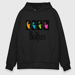 Толстовка оверсайз мужская Всемирный день The Beatles, цвет: черный