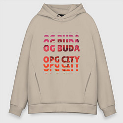 Толстовка оверсайз мужская OG Buda OPG City Strobe Effect, цвет: миндальный