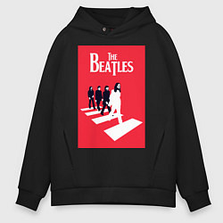 Толстовка оверсайз мужская The Beatles, цвет: черный
