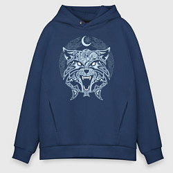 Толстовка оверсайз мужская Волк Фенрир, цвет: тёмно-синий
