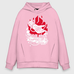 Толстовка оверсайз мужская Cyberpunk 2077 SAMURAI, цвет: светло-розовый