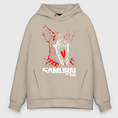 Мужское худи оверсайз SAMURAI Cyberpunk 2077 / Миндальный – фото 1