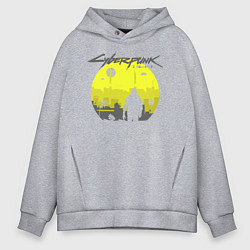 Толстовка оверсайз мужская Cyberpunk 2077 CITY, цвет: меланж
