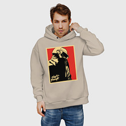 Толстовка оверсайз мужская Daft Punk, цвет: миндальный — фото 2