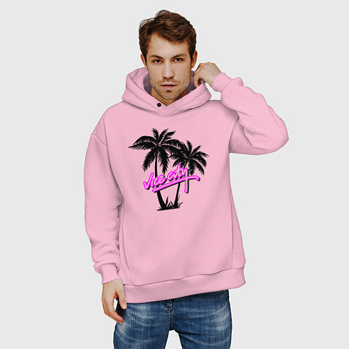 Мужское худи оверсайз GTA Vice City / Светло-розовый – фото 3