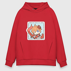 Толстовка оверсайз мужская Тарталья, цвет: красный