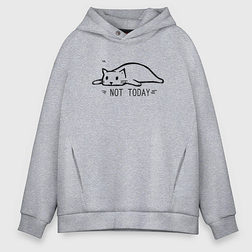 Мужское худи оверсайз NOT TODAY НЕ СЕГОДНЯ / Меланж – фото 1