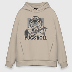 Толстовка оверсайз мужская Pug & Roll, цвет: миндальный
