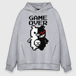 Толстовка оверсайз мужская MONOKUMA GAME OVER, цвет: меланж