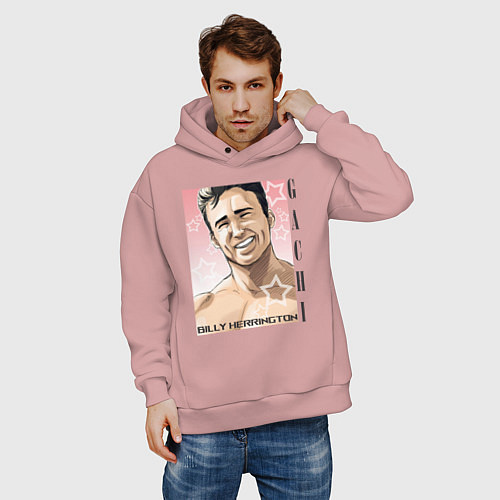 Мужское худи оверсайз Gachi / Пыльно-розовый – фото 3