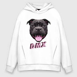 Толстовка оверсайз мужская DMX Low Poly Boomer Dog, цвет: белый