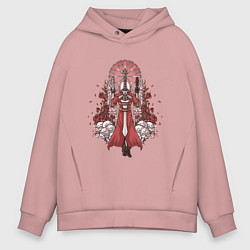 Толстовка оверсайз мужская Данте в розах, цвет: пыльно-розовый