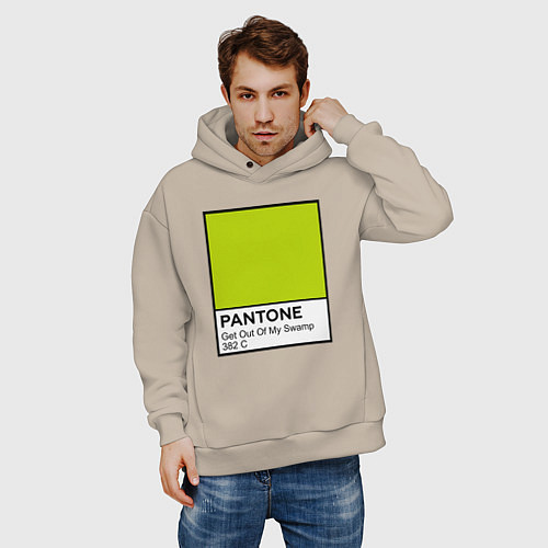 Мужское худи оверсайз Shrek: Pantone Color / Миндальный – фото 3