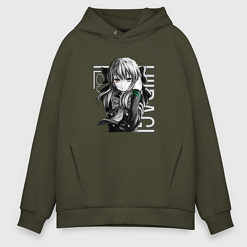 Мужское худи оверсайз Шиноа Хираги Последний Серафи / Хаки – фото 1