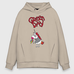 Толстовка оверсайз мужская Green Day Unicorn, цвет: миндальный