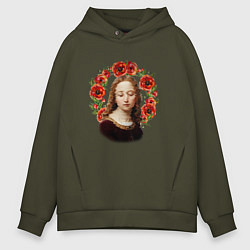 Толстовка оверсайз мужская Renaissance Maiden, цвет: хаки