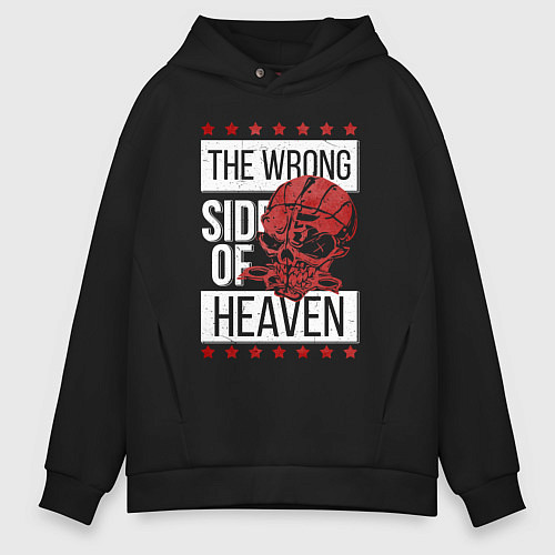 Мужское худи оверсайз The wrong side of hell / Черный – фото 1