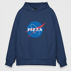 Толстовка оверсайз мужская NASA Pizza, цвет: тёмно-синий