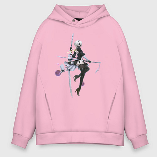 Мужское худи оверсайз 2B Nier / Светло-розовый – фото 1