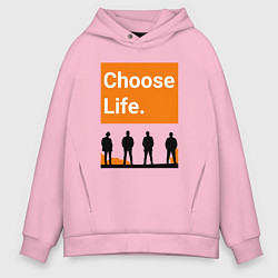 Толстовка оверсайз мужская Choose Life, цвет: светло-розовый