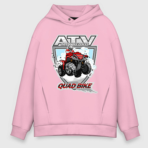Мужское худи оверсайз Квадроцикл / Светло-розовый – фото 1