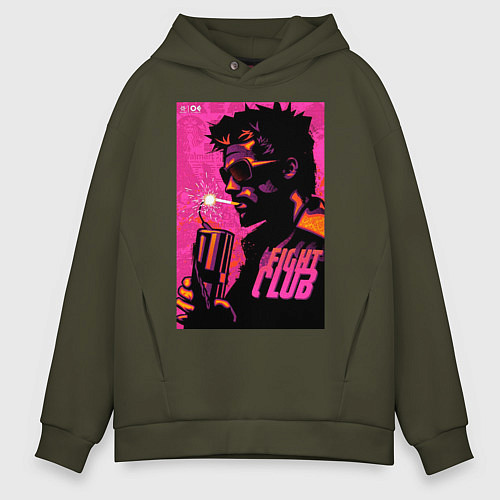 Мужское худи оверсайз Тайлер Дёрден, Бойцовский клуб / Хаки – фото 1