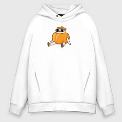 Толстовка оверсайз мужская Человек тыква, цвет: белый
