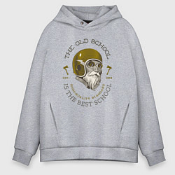 Толстовка оверсайз мужская Байкерская школа, цвет: меланж