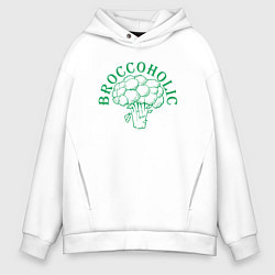 Толстовка оверсайз мужская Broccoholic, цвет: белый