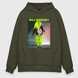 Толстовка оверсайз мужская BILLIE EILISH БИЛЛИ АЙЛИШ Z, цвет: хаки