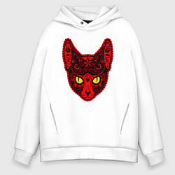 Толстовка оверсайз мужская Devil Cat, цвет: белый