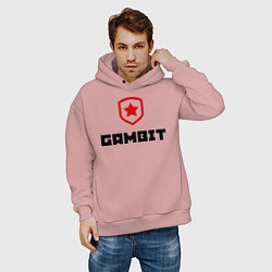 Толстовка оверсайз мужская Gambit, цвет: пыльно-розовый — фото 2