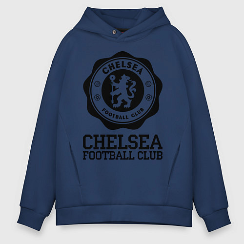 Мужское худи оверсайз Chelsea FC: Emblem / Тёмно-синий – фото 1