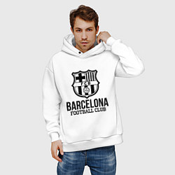 Толстовка оверсайз мужская Barcelona FC, цвет: белый — фото 2