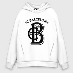 Толстовка оверсайз мужская FC Barcelona, цвет: белый