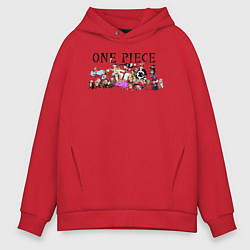 Толстовка оверсайз мужская Персонажи One Piece Большой куш, цвет: красный