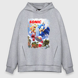 Толстовка оверсайз мужская SONIC СОНИК Z, цвет: меланж