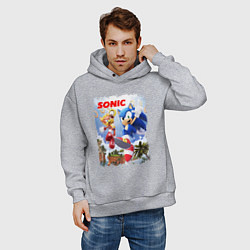 Толстовка оверсайз мужская SONIC СОНИК Z, цвет: меланж — фото 2