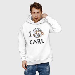 Толстовка оверсайз мужская Мне все равно I donut care, цвет: белый — фото 2