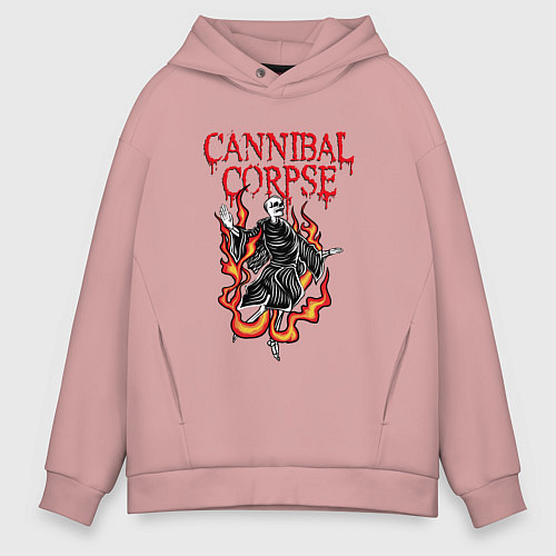 Мужское худи оверсайз Cannibal Corpse Труп Каннибала Z / Пыльно-розовый – фото 1