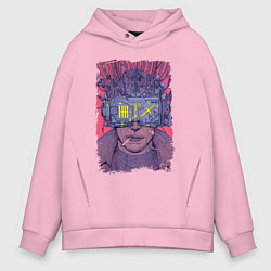 Толстовка оверсайз мужская CYBERPUNK 2077 КИБЕРПАНК Z, цвет: светло-розовый
