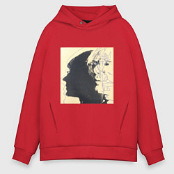 Толстовка оверсайз мужская Andy Warhol art, цвет: красный